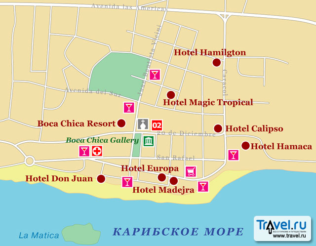Карта курорта Бока-Чика