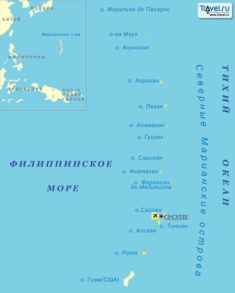Карта Марианских островов