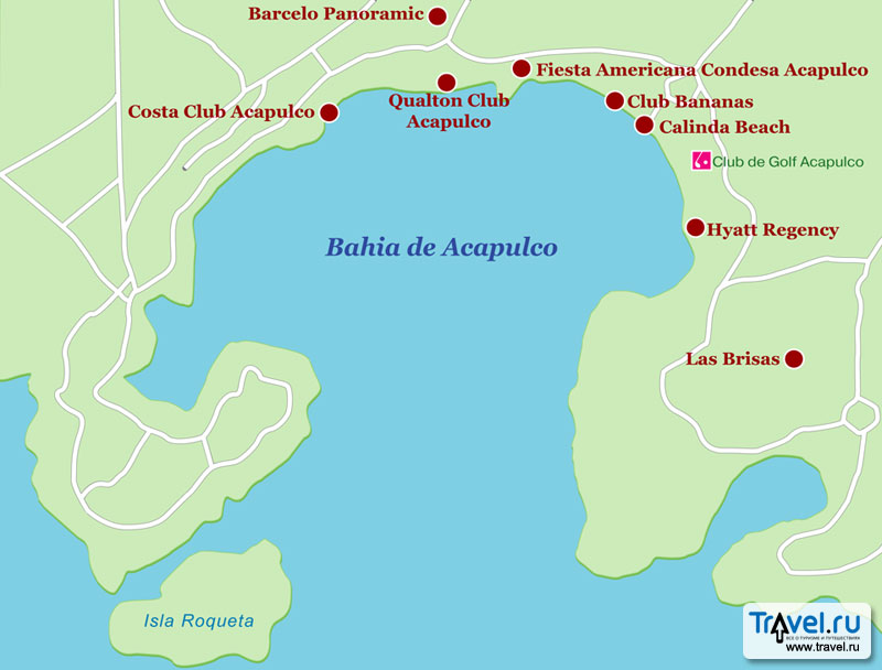 Карта курорта Акапулько Карта курорта Акапулько