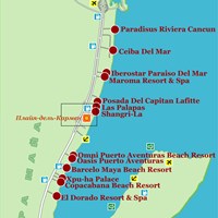 Карта курортов Карибского побережья