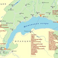 Карта курортов Женевского озера