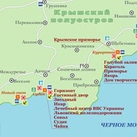 Карта курортов района Судак-Коктебель