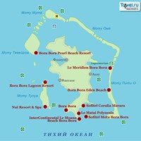 Карта острова Бора-Бора