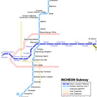 Схема метро в Инчхоне