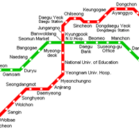 Схема метро в Тэгу