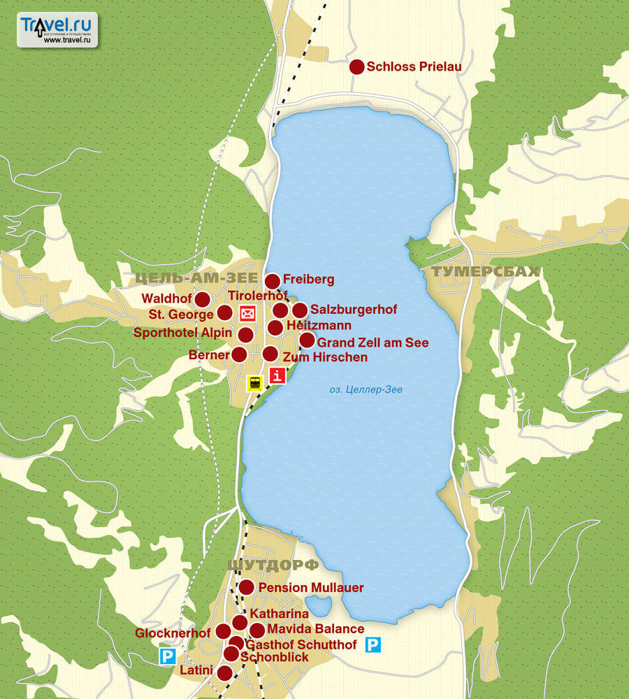Карта оз. Целлер Зее Карта оз. Целлер Зее