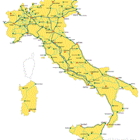 Карта железных дорог Италии