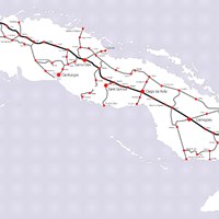 Карта железных дорог на Кубе