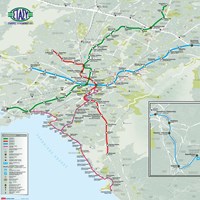 Карта метро и трамваев в Афинах